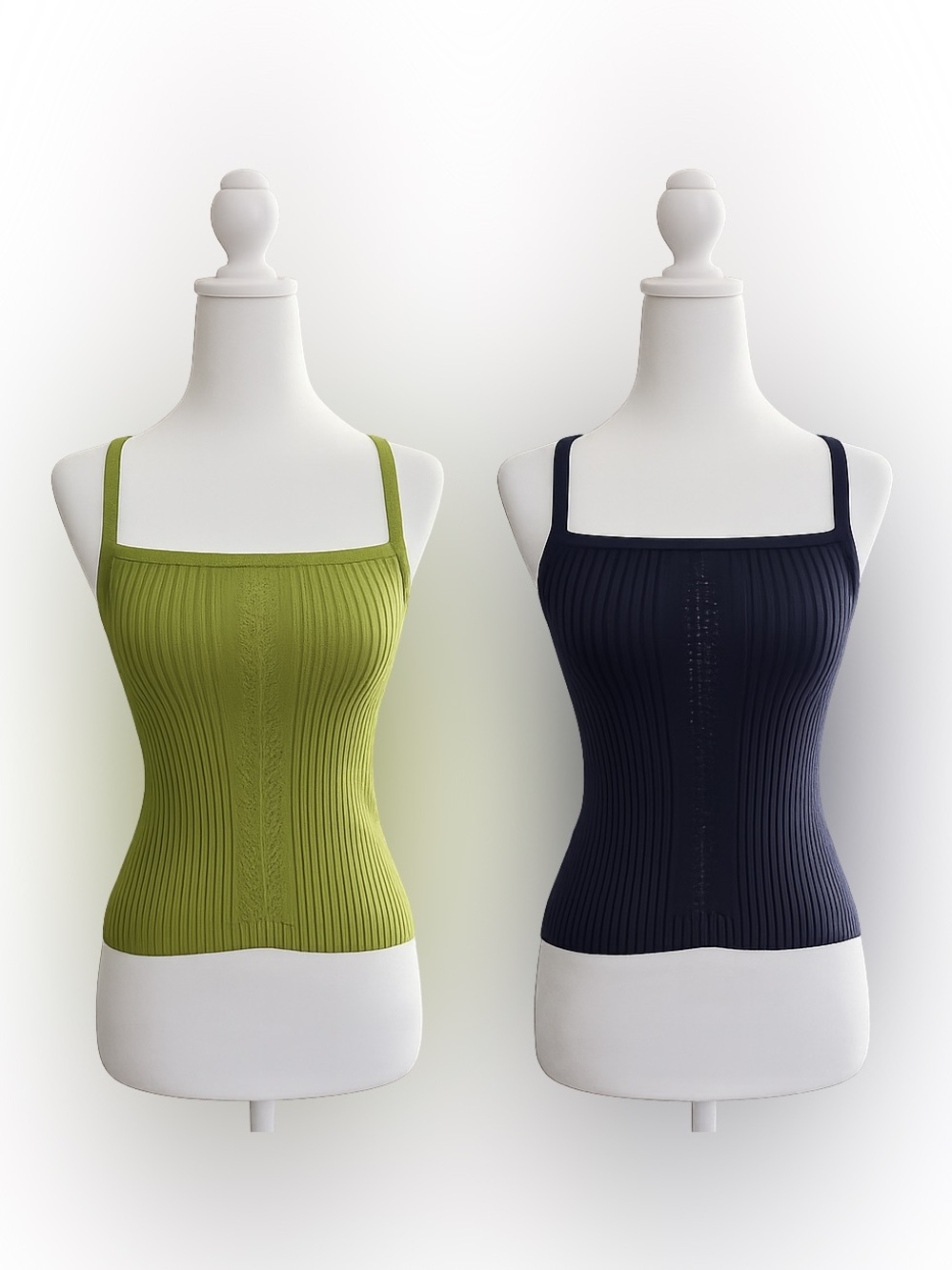 VTG Y2K Guess Jeans Sweater Ribbed Knit Tank Top 90s Sz. S Green & Navy 2pc Lot